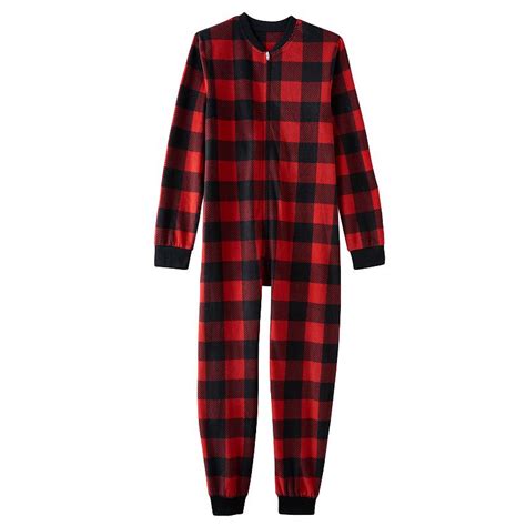 Boys 8-20 Plaid One-Piece Pajamas