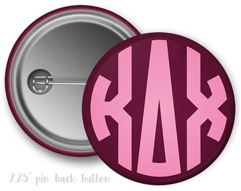 Kdx Kappa Delta Chi Monogram Button Greek Gear