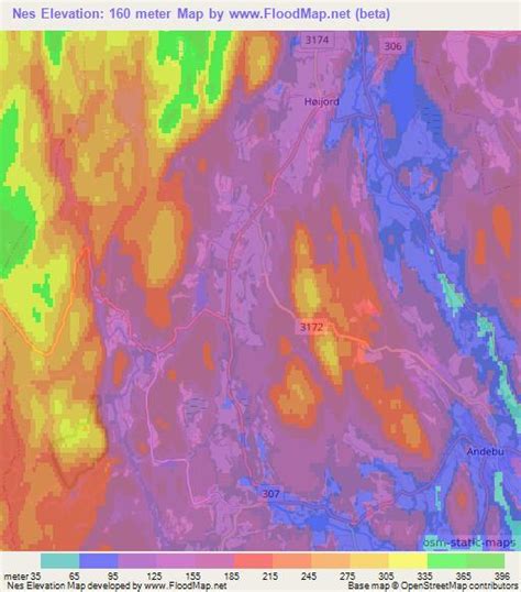 Elevation of Nes,Norway Elevation Map, Topography, Contour