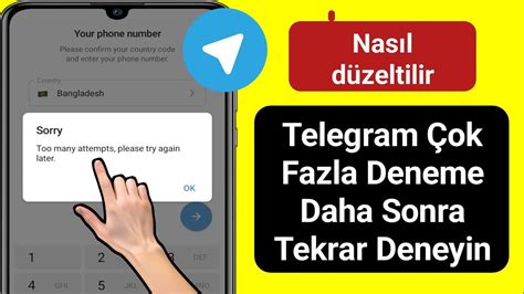 Telegram Da Ok Fazla Deneme Nas L D Zeltilir L Tfen Daha Sonra Tekrar