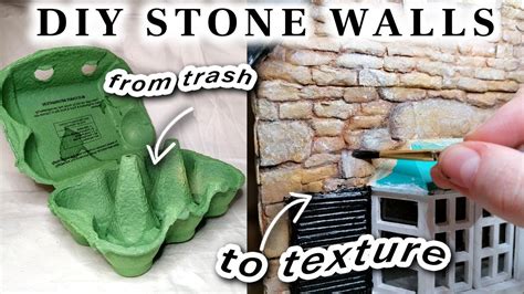 Realistic Miniature Stone Brick Wall From Egg Cartons Dollhouse