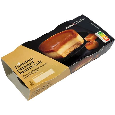 AUCHAN Mmm Tartes au Caramel au lait 2 x 80 g Livraison à