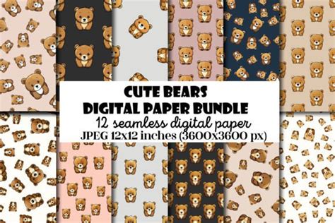 Bear Seamless Digital Paper Bundle Graphic By Ok Design · Creative Fabrica