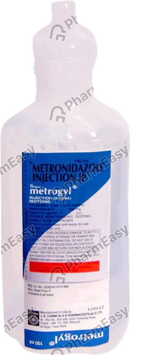 Metrogyl 500 MG 100ML Injection 100 Uses Side Effects Price