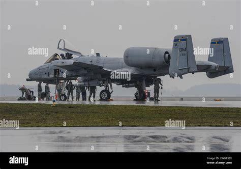 354th Expeditionary Fighter Squadron A 10 At Powidz Air Base Stock