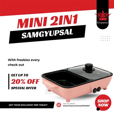 Electric Mini Korean In Samgyup Multifunction Hot Pot Mini Barbecue Grill With Free Gifts