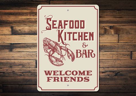 Seafood Kitchen Sign Kitchen Bar Sign Seafood Lover Sign Etsy