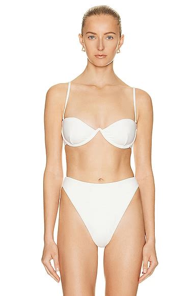 AEXAE Underwire Bikini Bralette Top In Chalk FWRD