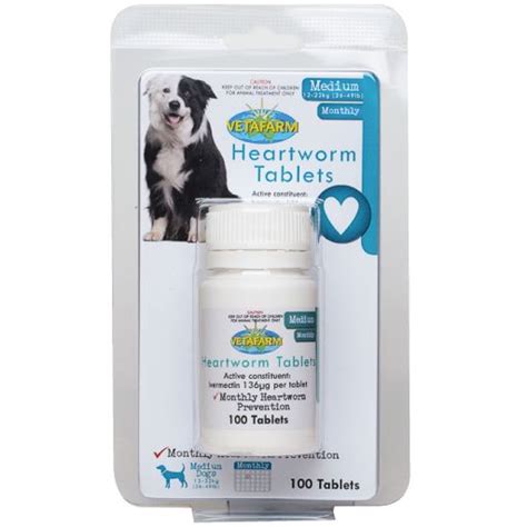 Heartworm Tablets Medium (Vetafarm) - Monthly Heartworm Treatment