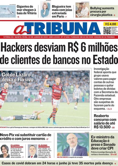 Capa A Tribuna Edição Quinta 23 de Junho de 2022