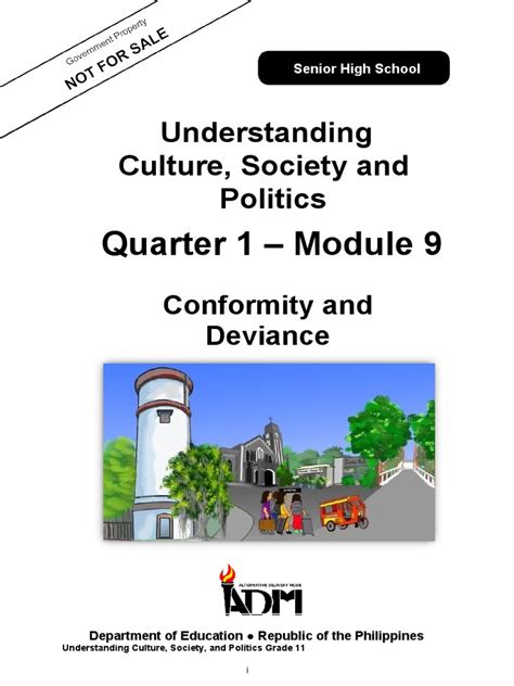 Understanding Culture Society And Politics Quarter 1 Module 9 Pdf Deviance Sociology