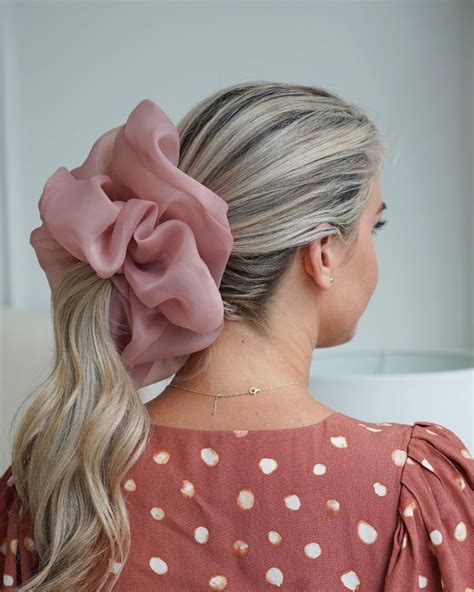 OVERSIZED Rose Tan Scrunchie Etsy Diy Hair Scrunchies Scrunchie