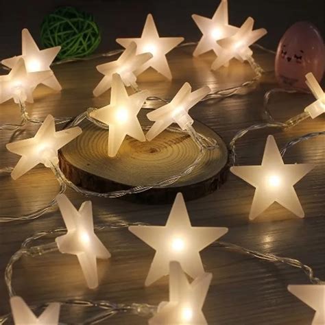 M Led Fairy Lights Battery Operated Five Pointed Star Led Christmas