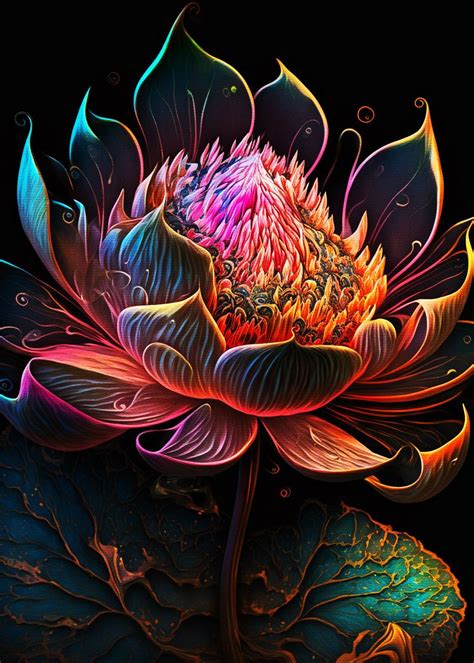 lotus flower  art poster picture metal print paint  muh asdar