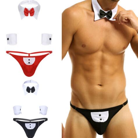 Male Tuxedo Underwear Costume Nightwear Suit Gay Mens Sexy Thong Brief Stripper EBay