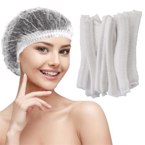 IJRPLM 100 Pcs Disposable Hair Net 21 Inch Non Woven White Bouffant