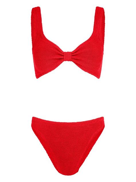 Hunza G Red Bonnie Crinkle Bikini Hunza G