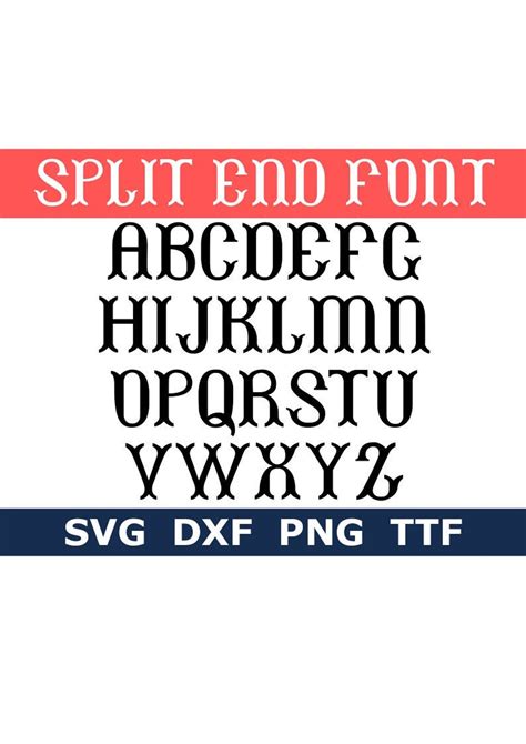 Split End Font SVG TTF Fishtail Alphabet Fish Font School Etsy