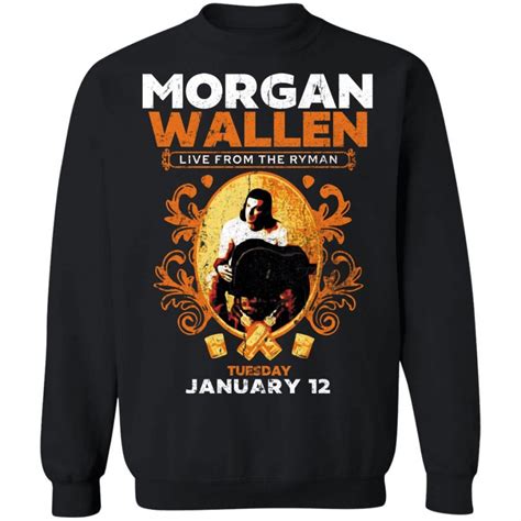 Morgan Wallen Merch Morgan Wallen Dark Grey Ryman Event Tee - Spoias