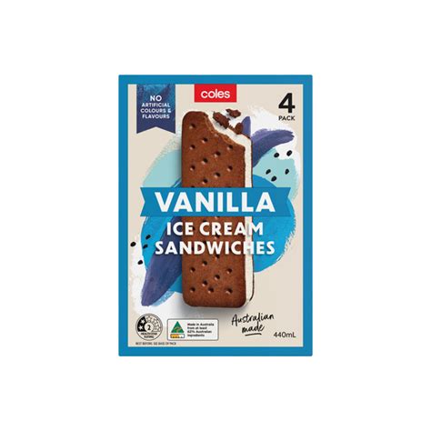 Buy Coles Vanilla Ice Cream Sandwich Ml Coles