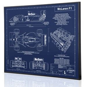 Mclaren Mp F Car Blueprint Engraved Wall Art On Metal Etsy Uk