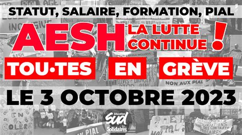 Aesh La Lutte Continue En Gr Ve Le Octobre Sud Ducation Paris