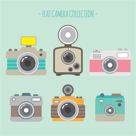 Premium Vector Colorful Flat Design Camera Collection