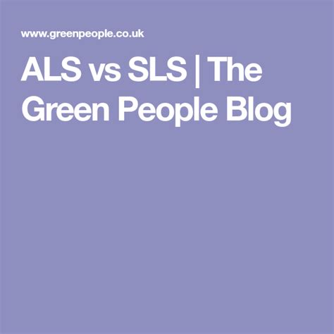 ALS vs SLS | The Green People Blog Sls, Fashion Beauty, Fashion Tips ...