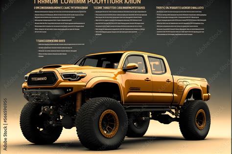 D Visualization Of A Lifted Toyota Tacoma With Oversized Offroad