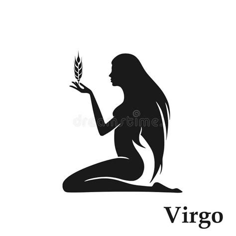 Virgo Zodiac Sign Horoscope Symbol Astrological Icon In Black And