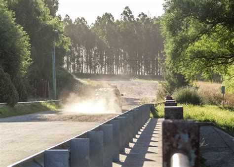 Vehicle Over A Dusty Bridge Stock Photo Image Of Construction