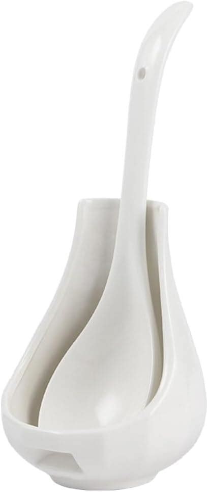 Amazon Luxshiny Hot Pot Soup Ladle With Rest Set Inch Ceramic Big Ladle Asian Soup