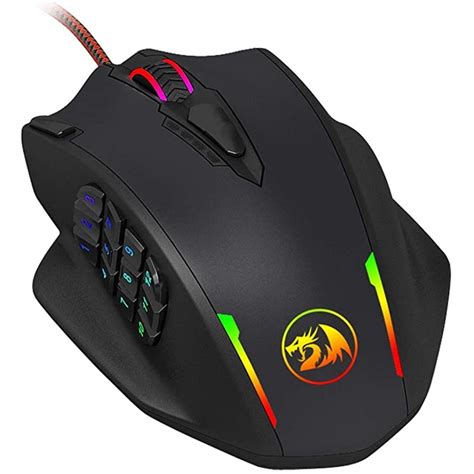 Mouse Redragon Impact M908 Gamer USB fio RGB 12400 DPI 17 botões de