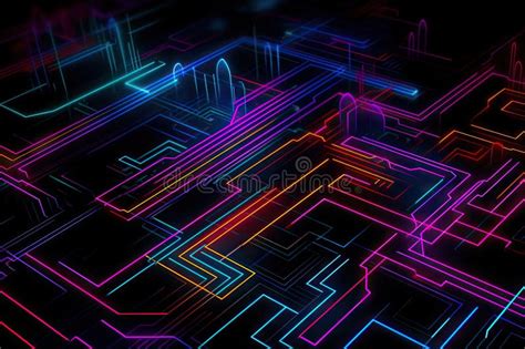 Futuristic Neon Graphic Digital Art Gaming Inspired Wallpaper Pattern