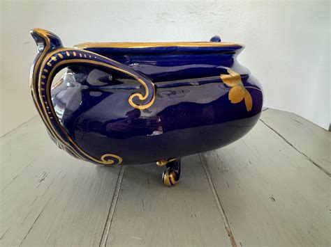 Proantic Old Small Planter In Bleu De Sèvres Porcelain Circa 1900 Ar