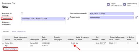 Cr Er La Demande De Prix Doc Odoo Social Economy