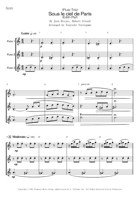 Sous Le Ciel De Paris Arr Tsuyoshi Yoroiguma By Hubert Giraud Sheet