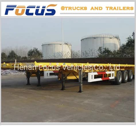 Tri Axles Ft Platform Semi Trailer Truck For Special Transport