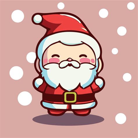 adorable illustration de père noël kawaii adorable bonne fête de noël