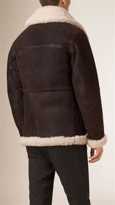 Burberry Shearling Aviator Jacket In Brown For Men Lyst