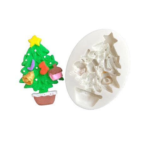 Diniwell Silicone Fondant Mold 3d Christmas Tree Shape Chocolate