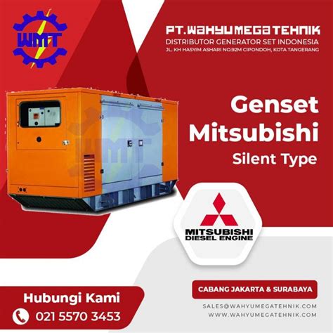 Genset Mitsubishi 50 KVA 40 KW Genset Silent Type PT Wahyu Mega Tehnik