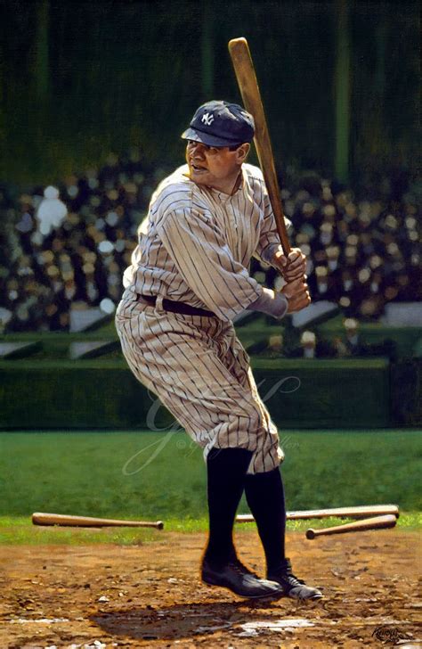 A Man Holding A Baseball Bat On Top Of A Field In Front Of A Crowd