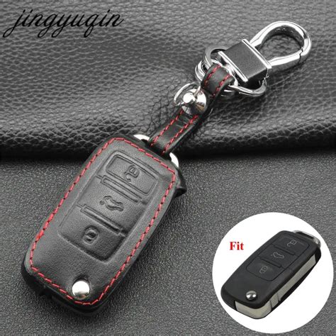 Jingyuqin Funda De Cuero Para Llave De Coche Cubierta Para VW Passat