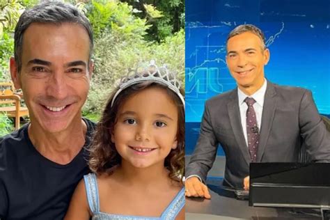 César Tralli surge no Jornal Nacional e sua filha tem a reação mais