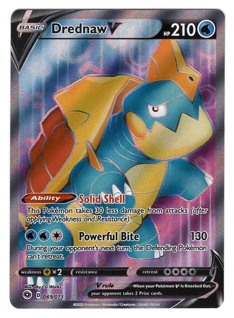 Pokémon TCG Drednaw V SWSH Champion s Path 069 073 Full Art Ultra Holo