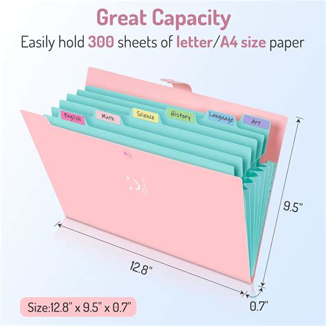 Forvencer Organizador de archivos de acordeón de 7 bolsillos carpeta