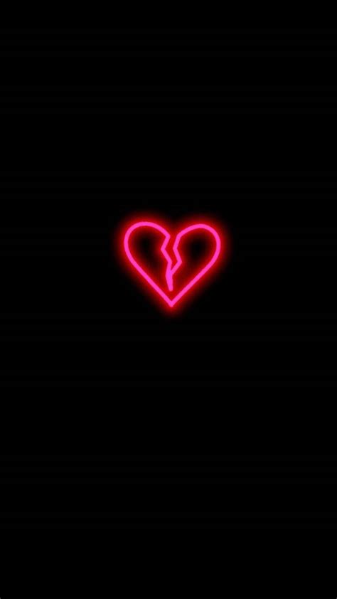 Download Glowing Broken Heart Love Phone Wallpaper