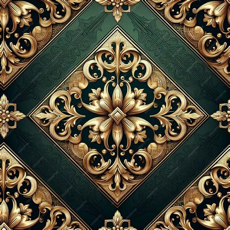 Premium Photo | Golden floral pattern design Golden pattern background ...