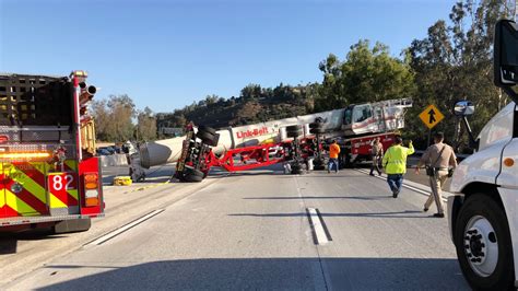 Massive Crane Topples Across The Eastbound 210 Freeway In La Canada